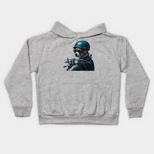 dog riding motorbike Kids Hoodie